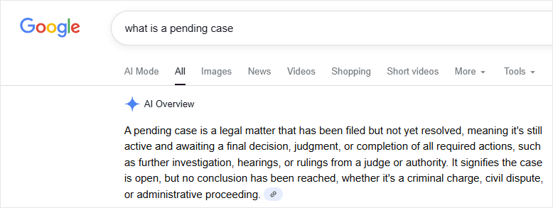 Pending Cases Definition
